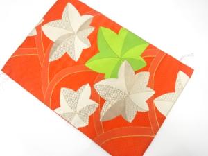 アンティーク　紅葉に古典柄織り出し名古屋帯（着用可）